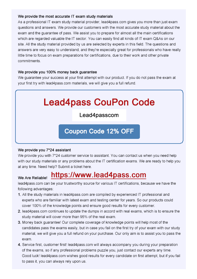 lead4pass 70-462 coupon